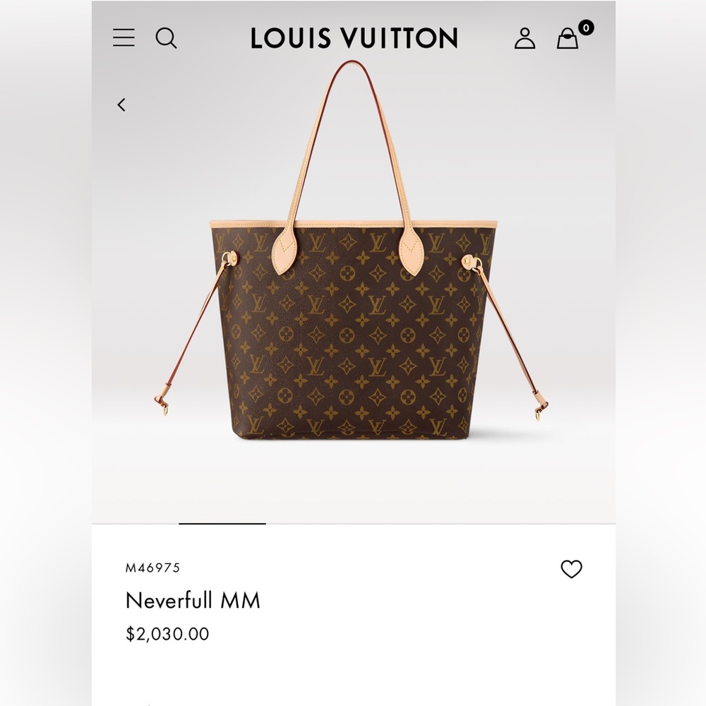 Louis Vuitton Neverfull MM Beige Monogram coated canvas Natural cowhide-leather
